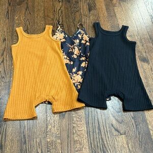 Girls black and tan romper bundle size 4/5